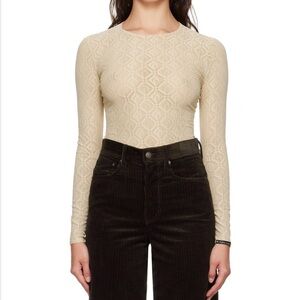 Marine Serre Beige Patterned Long Sleeve Top
